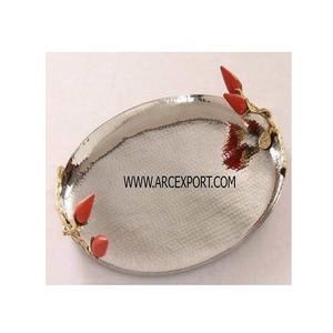 Equipo de restaurante, bandeja para servir comida, diseñador de lujo, bandeja de decoración de mesa de Metal y espejo, bandeja de comida de cocina Vintage - Product Image 6