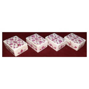 <b>White</b> Marble With Mother of pearl Stone Inlay Design <b>Gift</b> <b>Boxes</b> - Product Image 1