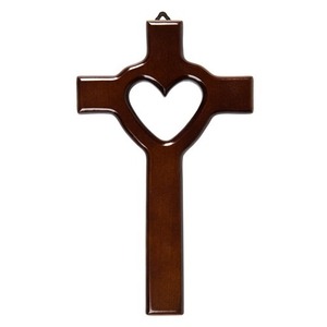 Corazón de latón de estilo antiguo con Cruz de Metal pulido Iglesia colgante de pared modelo religioso suministros de iglesia para regalos - Product Image 5