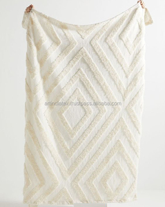 Mantas y mantas decorativas de estilo bohemio de algodón con mechones de alta calidad de lujo, sofá, hogar, sala de estar, dormitorio, patrones estampados tejidos - Product Image 1