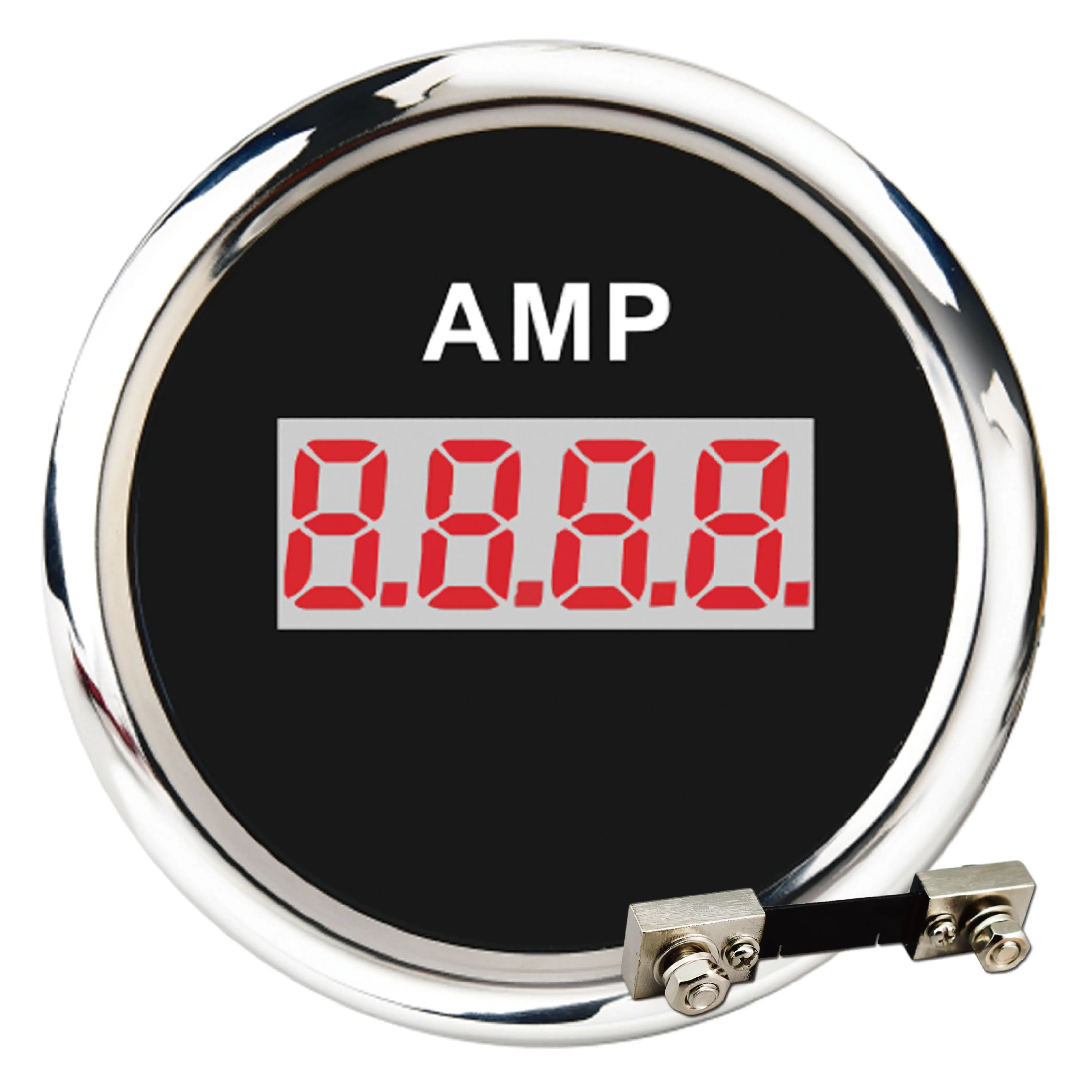 52mm digital black face red LED backlight ammeter gauge with sensor
