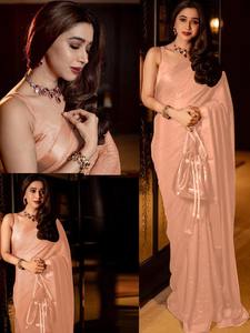 Saree en georgette lourde pour dames vêtements traditionnels indiens avec séquence et fil pour fêtes et festivals - Product Image 4