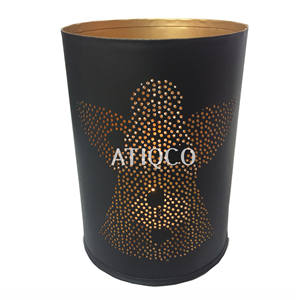 High Quality <b>Black</b> Iron Votive <b>Holder</b> Latest Jali Design <b>Candle</b> Stand Modern Iron Tealight <b>Holder</b> Hot Selling T-light Stand - Product Image 1