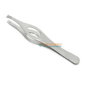 Pinza para Cejas Antiestática de Acero Inoxidable TEEJAY con Empuñadura en Forma de Huevo, Punta Inclinada y Punta Fina - La Mejor Herramienta para Maquillaje de Cejas - Product Image 1