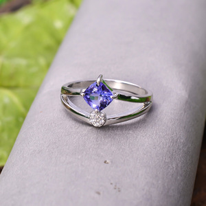 92.5 3.2กรัมพลอยแทนซาไนต์สีฟ้าทำด้วยมือแหวนศาสนาทำด้วยมือสำหรับงานปาร์ตี้ - Product Image 2