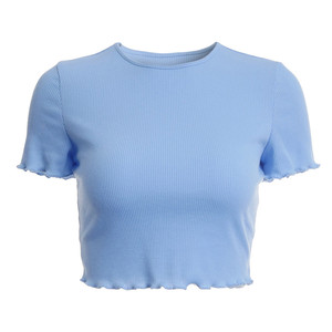 Quick Dry Women Cropped Fitness Yoga Wear Sports Running Workout Clothes Short Sleeve Yoga T Shirt For Women - Product Image 1