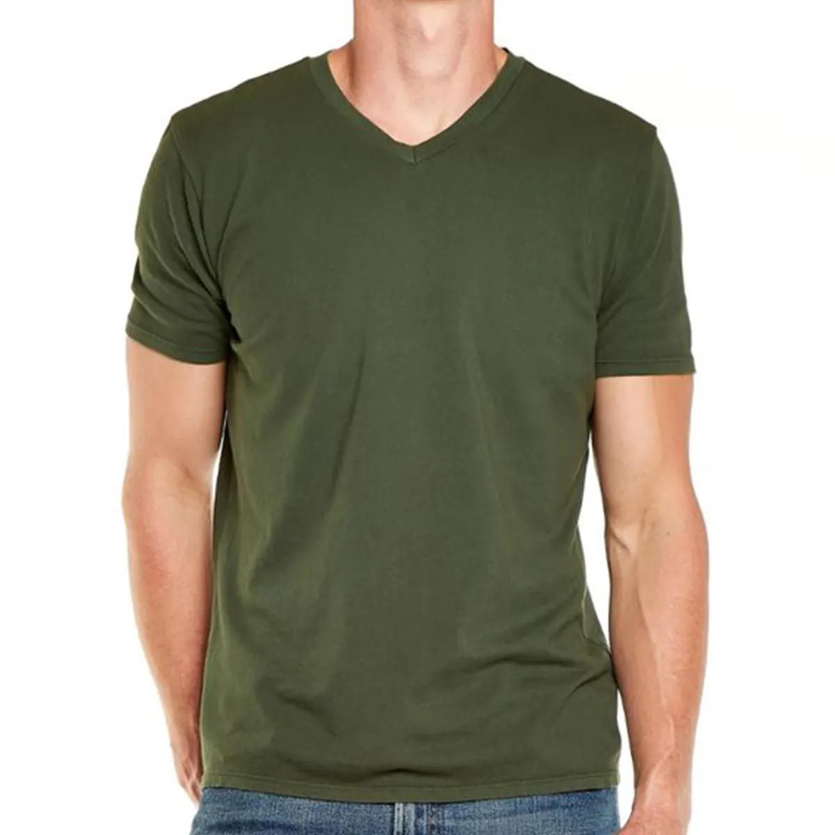 Fashionable Men's Shirt Hot Sale T-shirt Custom Logo V Neck Men Pure Cotton T Shirt In Bulk from Bangladesh