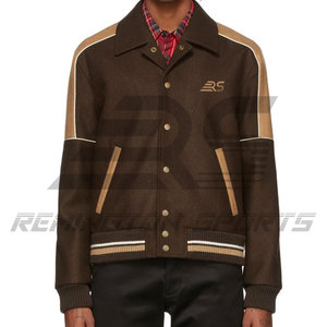 Dernier modèle de la saison d'hiver Vestes grande taille Vestes d'université vierges en gros Veste d'université à lettre unie avec logo personnalisé pour hommes - Product Image 1
