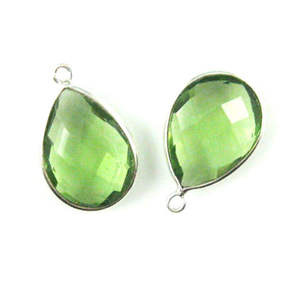 สร้อยคอแอเมทิสต์สีเขียวเงินสเตอร์ลิงทำด้วยมือขนาด13X18มม. ทำด้วยมือเป็นของขวัญที่สมบูรณ์แบบเพชรหินหลัก - Product Image 1