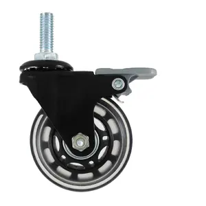65mm klares PU-Rad für Roller blade Furniture Caster mit Bremse