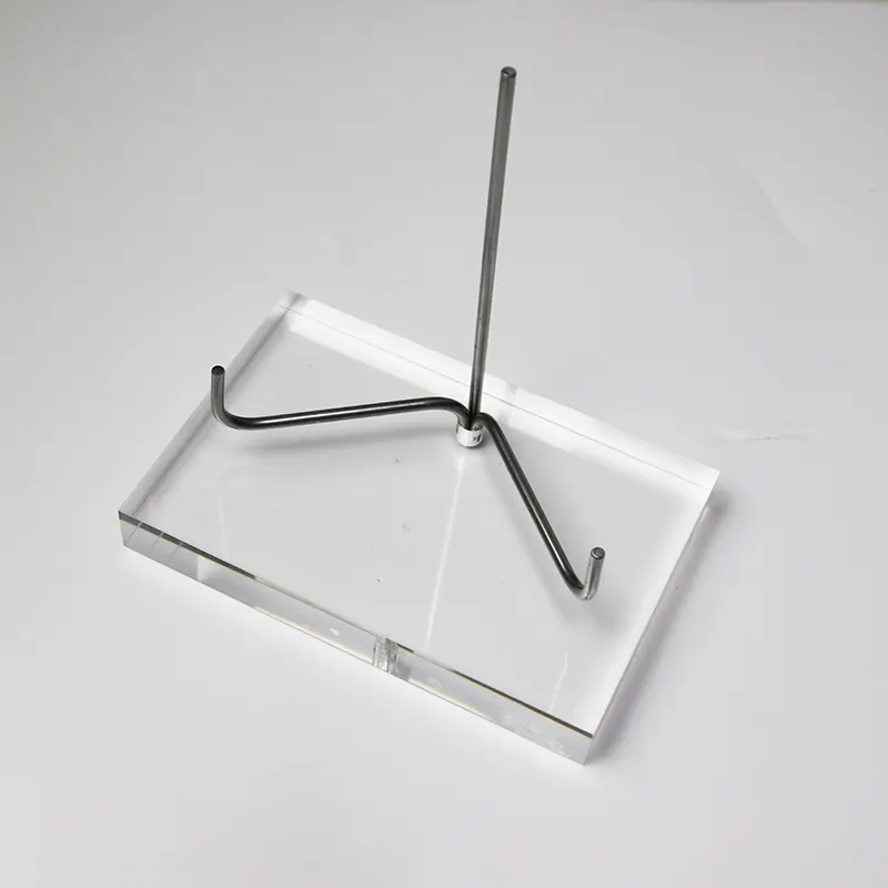 Clear Easel 3 ''Acrylic Brass Adjustable Swing Arm 3 H '腕正方形3/8 ThickベースEasel Display Stand DisplayミネラルRocks