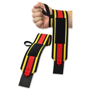 Muñequeras de seguridad para fitness personalizadas para levantamiento de pesas, entrenamiento de fuerza de levantamiento de pesas, nailon antideslizante + logotipo personalizado Splandex - Product Image 2