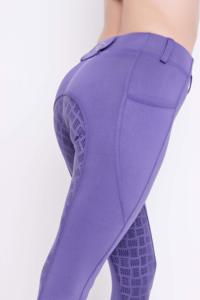 Culottes d'équitation confortables et écologiques en tricot, design western chaps, coupe ajustée, fermeture éclair, mode équestre - Product Image 4