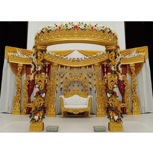 Jaspe de paon doré de luxe pour mariage indien, en Fiber, Set de styliste, mariage élégant, royaume-uni - Product Image 1