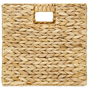 Manufacturer Wholesale Water Hyacinth <b>Basket</b> Storage Bins Foldable <b>with</b> <b>Handles</b> for Storage or Decorative in Vietnam - Product Image 4