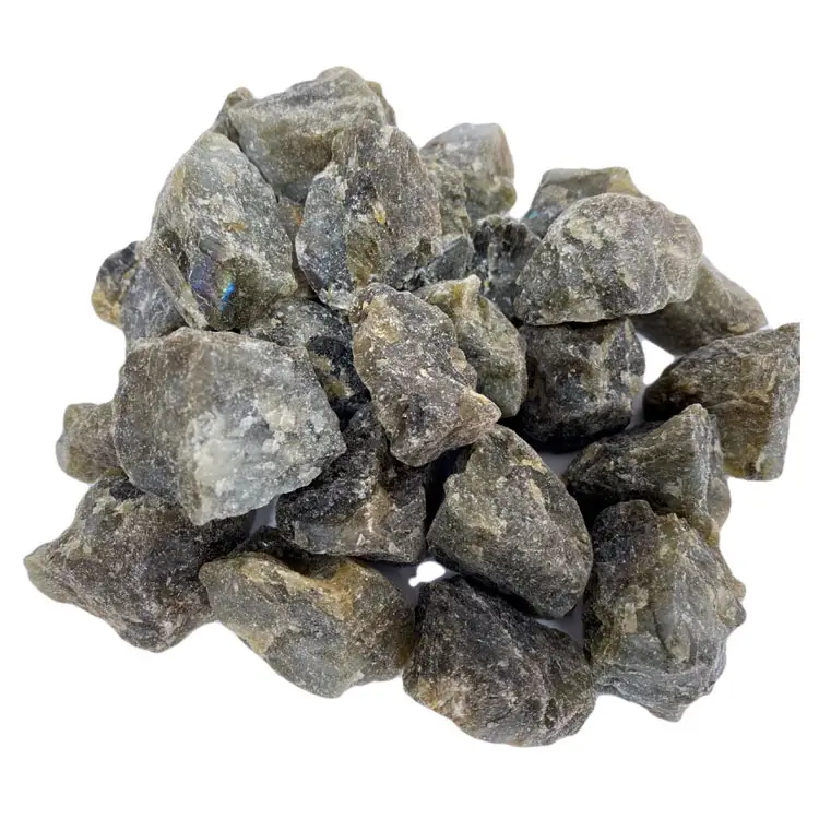Natural Crystal Grey Color Labradorite Raw Rough Rocks Gemstone Rough Chunks
