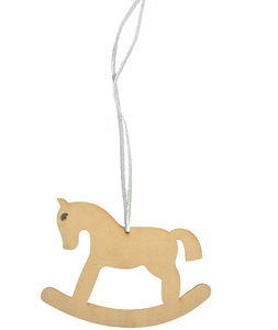 Ornement suspendu en bois motif cheval, décoration d'arbre de noël de TABLE de haute qualité meilleure vente - Product Image 1