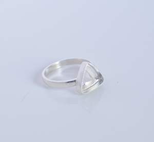 Pure 925 Sterling Silver Triangle Shape 18 MM Collet <b>Ring</b> New Arrivals Hand Made Best Wholesaler <b>Plain</b> Bezel Cup Band Jewellery - Product Image 2