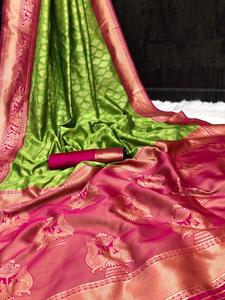 Sari en tissu doux, 2 pièces, vêtement de styliste, sarre riche joker, style indien - Product Image 5