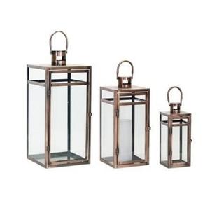 Ensemble de trois lanternes décoratives en métal et en verre, forme personnalisée, lanterne suspendue pour mariage, maison et hôtel - Product Image 6