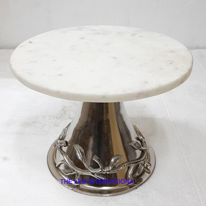 แท่นวางเค้กวัสดุอลูมิเนียมหินอ่อนดีไซน์ใหม่มีสไตล์แฟนซีที่ดีที่สุดของตกแต่งหรูหราขนาด12X12X8นิ้ว - Product Image 3