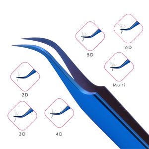 Pince à épiler à pointe incurvée robuste, de couleur bleue, pour Extension de cils, privée, étiquette privée, - Product Image 4