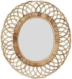 Exclusive Quality Handmade <b>Rattan</b> Wall <b>Mirror</b> Elegant Contemporary Design Glass for Indoor Outdoor Decor Wall Mounted <b>Mirror</b> - Product Image 1