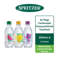 SPRITZER [Malasia] Agua Mineral Carbonatada Premium con Sabor a Frutas Dulces, Uva y Sandía, Envío Rápido, Disponible en Stock
