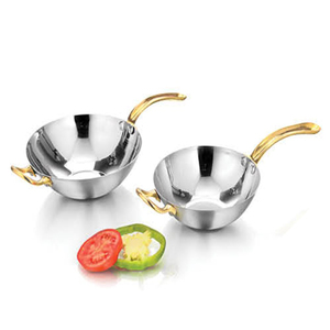 King ชามผสมสแตนเลสสตีลอเนกประสงค์,ถ้วยโลหะเหมาะสำหรับเสิร์ฟภายใน Kadai Karahi ทำจากสเตนเลสสตีล - Product Image 3