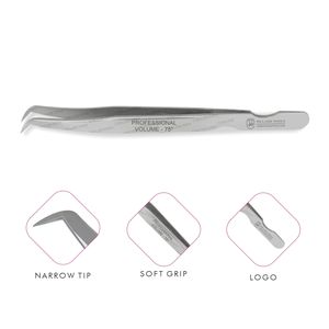 Pinzas para extensión de pestañas, Base de corte de acero inoxidable genuino, Color opaco, pinzas para pestañas, embalaje especial - Product Image 1