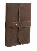 Carnet de notes marron en cuir véritable rechargeable fait à la main journal de voyage papier coton recyclé 120 Pages vierges petite ceinture verrouillée