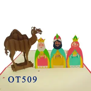 3国王和骆驼弹出卡3D纸手工越南工艺品批发热卖贺卡礼品工艺品