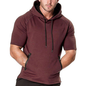 OEM-Sudadera con capucha de manga corta para hombre, ropa con estampado personalizado, informal, a la moda, venta al por mayor - Product Image 1