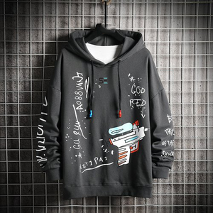 Sudadera con Capucha de Mezclilla de Algodón Personalizada para Hombre, con Impresión Digital y Mangas Largas - Product Image 1