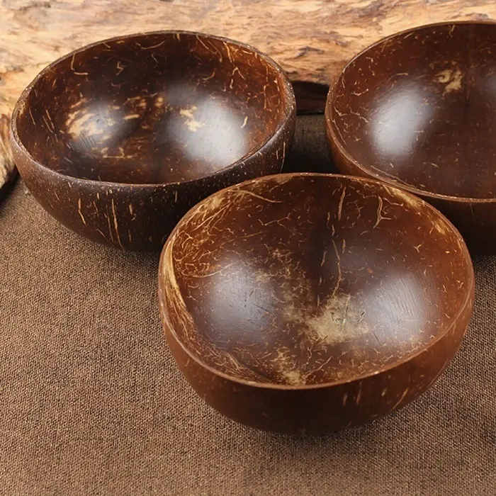 नए उत्पादों प्राकृतिक नारियल के खोल से घर सजावट खाद्य कंटेनर गहने भंडारण कटोरे Vinawoco नारियल कटोरा