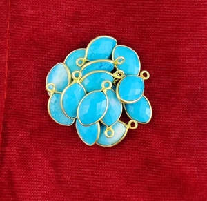 Monture en forme de caleçon, pierre précieuse de Turquoise, argent Sterling, pendentif en pierre de naissance - Product Image 3