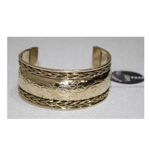 Brazalete tejido de latón con diseño de grabado, gemelos o gemelos para mujer, accesorios de moda de la mejor calidad para fiesta - Product Image 1
