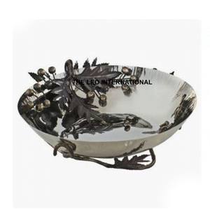 Made Of Metal Bowl With Silver Accents Fancy Design Decorative Bowl Home Decorative Accessory For Hotel Kitchen <b>Supplies</b> On-Sale - Product Image 1