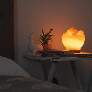 Custom Made Himalayan Salt <b>Fire</b> Bowl Lamp Handmade Eco-Friendly Natural Shape Modern Feng Shui Design Impex Pakistan - Product Image 4