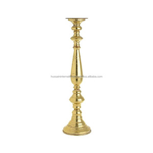 Handmade <b>Tall</b> Gold Plated Metal <b>Candle</b> Stand Elegant Wedding Use <b>Candle</b> Holder - Product Image 1