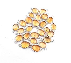 เรนโบว์มูนสโตนเงินสเตอร์ลิงฟรีฟอร์ม8-12มม. ตัวเชื่อมต่อพลอยสำหรับสร้อยข้อมือ - Product Image 4