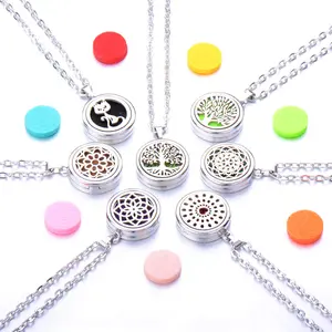 Hypoallergenic 316L Surgical Grade Stainless Steel Refillable Aromatherapy Diffuser Pendant Essential Oil Necklace