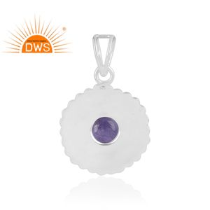 Colgante de GEMA de tanzanita Natural para mujer, Plata de Ley oxidada de la mejor calidad, fabricante de joyería - Product Image 4