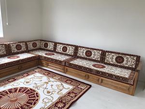 Juegos de Sala de Estar, Juego de Sofás de Madera en Forma de U, Muebles de Madera en Forma de U, Sofá de Madera con Almacenamiento, Juego de Sofás de Madera con Funda - Product Image 4