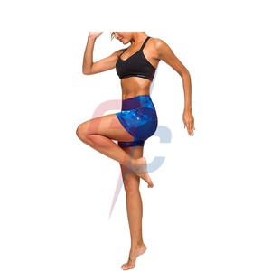 Pantalones cortos de Yoga para mujer, mallas de entrenamiento para correr, con bolsillos, proveedor de pantalones cortos de natación - Product Image 2