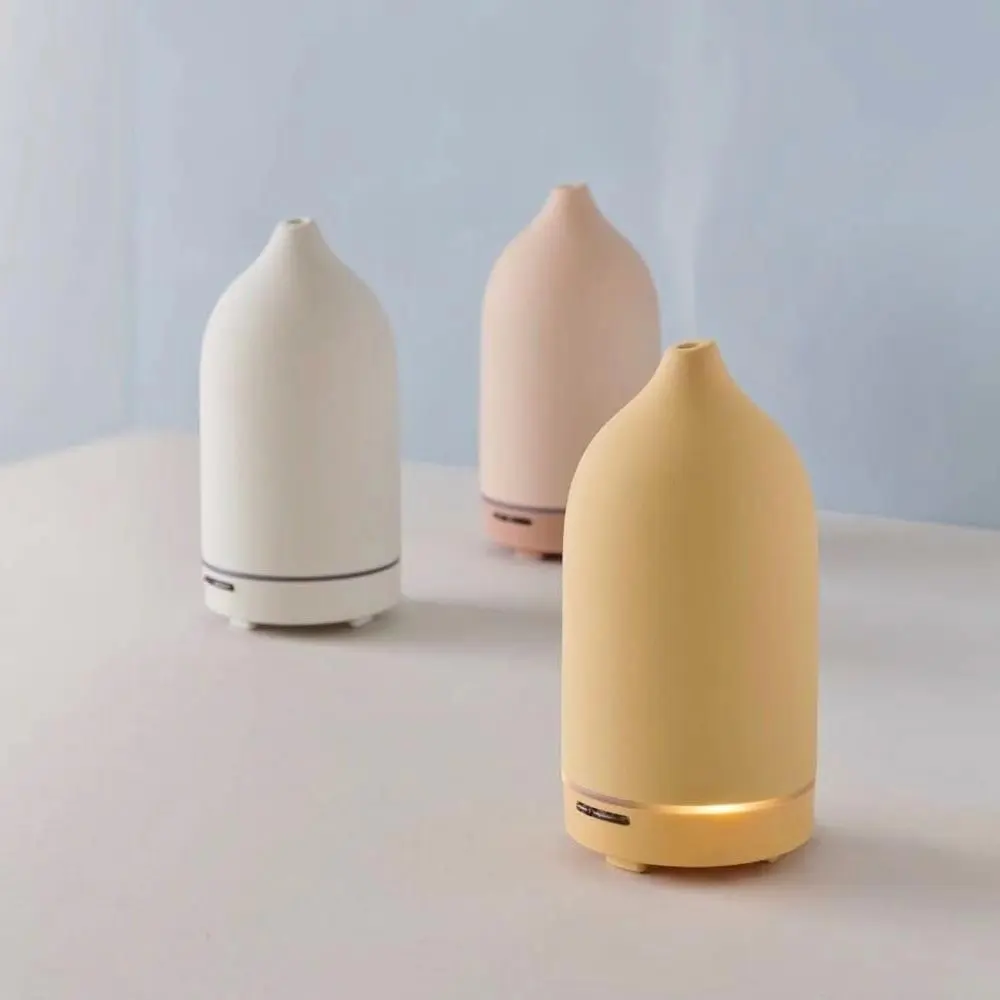 Keramik Aromaterapi Minyak Esensial Diffuser Ultrasonic Portabel Keren Aroma Kabut dengan 7 Lampu LED dan Waterless Auto Shut-Off
