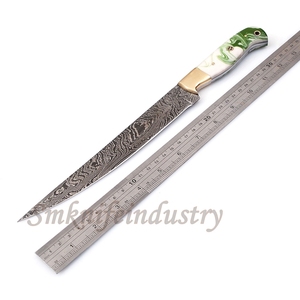 New Custom Hand Forged Damascus Fillet Fishing knife With leather Sheath cover (smk1632) - Product Image 3