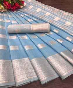 Banarasi Soie Jacquard Saree avec Chemisier Femmes Porter Dames Fête Festival Usage Quotidien Doux Coton Soie Sari En Gros Bas Prix Vêtement - Product Image 6