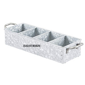 Ensemble de trois plateaux de service motorisés, 10 pièces, différentes tailles, plateau de service fantaisiste, forme personnalisée, plat de service galvanisé Vintage - Product Image 4