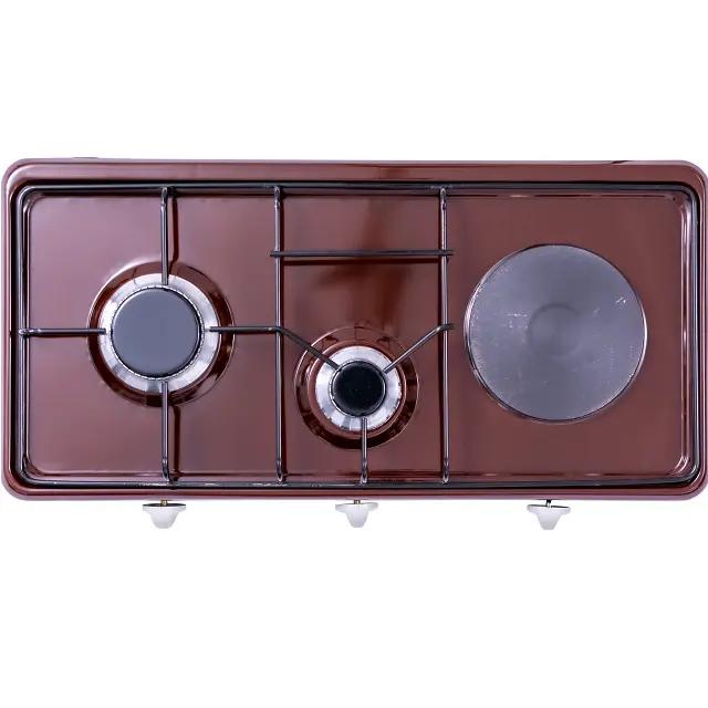 Electric Burner Aluminum Gas Hob Classic 2 Gas + 1 TR Ce Electrostatic Powder Coated Top Lid Bottom Cover 3 Years Built-in